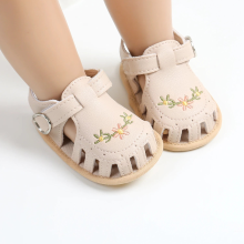 Mijn Hummeltje TinyPetals – Comfort & Stijl – Baby Sandalen met Bloemenborduursel Beige / 12 (6 12 Maanden) | Educatief Speelgoed