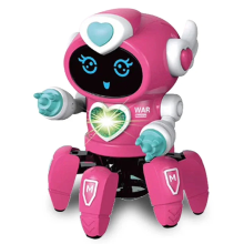 Mijn Hummeltje Dancing Spin Robot™   Lichtjes en Dansjes   Speelgoedrobot Klauw Donkerroze | Educatief Speelgoed