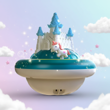 Mijn Hummeltje SpalshCastle – Magisch & Interactief – Drijvend Unicorn Kasteel Speelset Blauw | Educatief Speelgoed