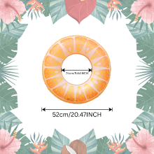 Mijn Hummeltje SunSplash – Tropisch & Comfortabel – Tropische Fruit Zwemring Oranje / 52cm | Educatief Speelgoed