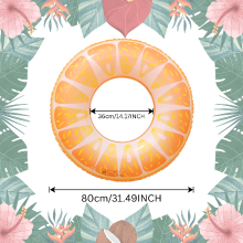 Mijn Hummeltje SunSplash – Tropisch & Comfortabel – Tropische Fruit Zwemring Oranje / 80cm | Educatief Speelgoed