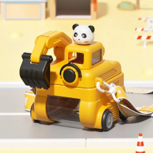 Mijn Hummeltje TinyExcavators – Uniek & Functioneel – Graafmachine Waterfles met Rietje Geel | Educatief Speelgoed