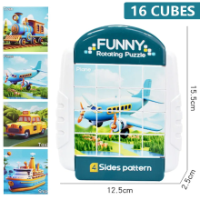 Mijn Hummeltje Twisty Puzzle™   Eindeloos Puzzelplezier   Draaipuzzel Transport 16 vlakjes | Educatief Speelgoed