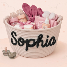 Mijn Hummeltje CuddleBasket – Schattig & Persoonlijk – Gepersonaliseerde Luiermand S (21x18cm) / Zwart | Educatief Speelgoed