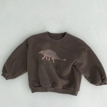 Mijn Hummeltje Mini Fashion™   Leuke Dinosaurus Print   Dino Sweater Bruin / 110 (4 jaar) | Educatief Speelgoed