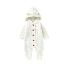 Mijn Hummeltje SoftKnit – Warm & Schattig – Gebreid Baby Jumpsuit met Capuchon Wit / 90 (12–18 maanden) | Educatief Speelgoed