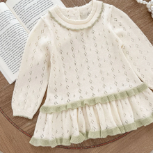 Mijn Hummeltje MiniBelle – Elegant & Zacht – Gebreide Babyjurk met Ruffle Detail Wit / 110 (4–5 jaar) | Educatief Speelgoed