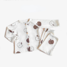 Mijn Hummeltje Mini Fashion™   Luchtig Katoen   Kinder Pyjama Wit   Appels / 80 (1 jaar) | Educatief Speelgoed