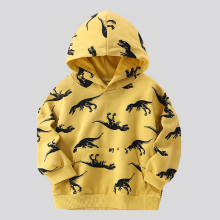 Mijn Hummeltje DinoStyle – Warm & Ademend – Hoodie met Triceratops Print Geel / 140 (7–8 jaar) | Educatief Speelgoed
