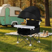 Mijn Hummeltje Toddler Camping Chair™   Comfortabel kamperen voor kinderen   Kampeerstoel Zwart met zonneklep | Educatief Speelgoed
