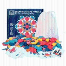 Mijn Hummeltje Woods™ | Ontwikkel de creativiteit   Geometrische Vormenpuzzel 155 stuks + GRATIS 25 stuks   beperkte voorraad | Educatief Speelgoed