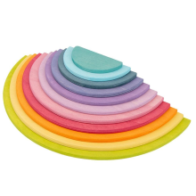 Mijn Hummeltje Woods™   Eindeloze bouwmogelijkheden   Halfronde schijven Pastel | Educatief Speelgoed