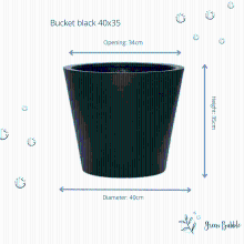 Green bubble Pot Bucket Black