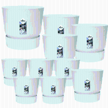 10X Pot elho Greenville wit (5x D14x13, 1x D24xH23, 3x D30xH28, 1x D39xH37)