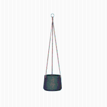 Pot Patt hanging black washed