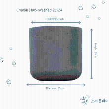 Green bubble Pot Charlie Black Washed