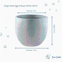 Green bubble Pot Grigio new egg antique white