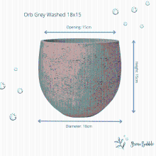 Green bubble Pot Orb Grey Washed