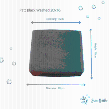 Green bubble Pot Patt Black Washed