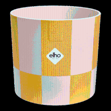 Green bubble Pot Elho Blocks & Stripes geel