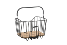 New Looxs Fietsmand Palermo   21L   aluminium en hout   zwart