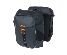 Basil Dubbele fietstas Miles Tarpaulin Double bag 34L Zwart/oranje