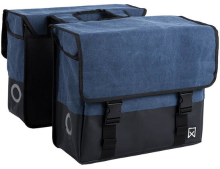 Blokker.Nl Dubbele fietstas Canvas Tas Plus 48L Blauw/Matzwart