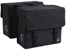Blokker.Nl Dubbele fietstas Canvas Tas Plus 40L Zwart/Matzwart