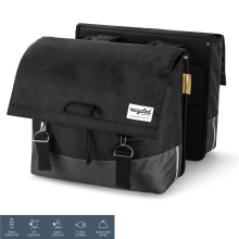 Urban Proof Dubbele fietstas 55L Recycled   Zwart/Grijs