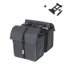 Basil Dubbele fietstas Urban Dry MIK 2.0 50L Charcoal Melee