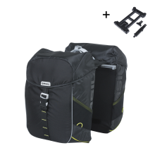 Basil Dubbele Fietstas Miles MIK 2.0 32L Black/Lime