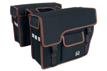 Willex Dubbele fietstas Shopper Afgeschuind 33L Zwart/Bruin