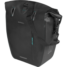 Basil Enkele Fietstas Rivo Tarpaulin L MIK Hooks 25 31L Zwart
