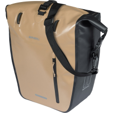 Basil Enkele Fietstas Rivo Tarpaulin L MIK Hooks 25 31L Zand/Zwart