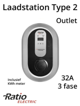 Ratio EV Home Box Plus Outlet 3 fase 32A + KWh meter
