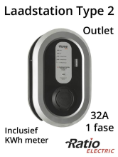 Ratio EV Home Box Plus Laadstation type 2 Outlet 1 fase 32A + KWh meter