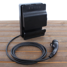 EVHUB Laadstation type 2, 16A, 1 of 3 fase, 8 meter rechte laadkabel   Zwart