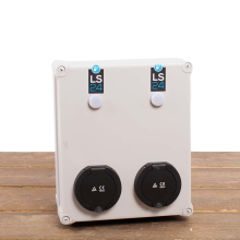 LS24 Dubbele Laadpaal 2 x 16A   1 of 3 fase   2 Outlets