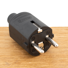 Abl Compact geaarde stekker schuko  (100000044) TPE zwart