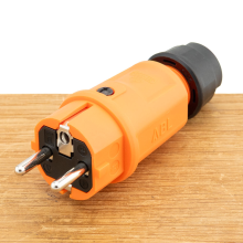 Abl Hightech stekker (100000067) SCHUKO & Frans/Belgisch Elamid oranje IP54