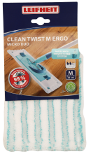 Leifheit Clean Twist M Micro Duo Navulling – 33 cm – Vloerwisser Overtrek – Voor Parket & Laminaat – Klittenband – Wasbaar