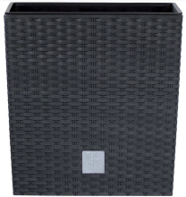 Prosperplast Rato Low Plantenbak   Antraciet   40x40 cm   Rotan look