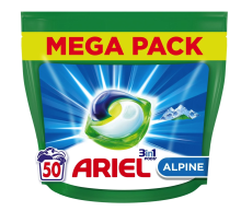 Ariel 3 in 1 Alpine waspods   50 wascapsules   Krachtige reiniging vanaf 20°C