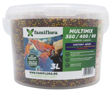 Famiflora Multimix Alpostic 3 L (ca. 830 G)   Vijvervisvoer mix   Drijvend   Spirulina   Gezond & kleurrijk