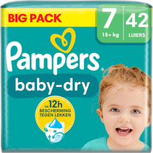 Pampers Baby Dry luiers   Maat 7 (15+kg)   42 luiers