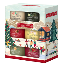 Yankee Candle Apres Ski Christmas Classics   6 Filled Votive Gift Set   Silver Sage & Pine + Christmas Cookie + Sparkling Cinnamon + Vanilla Cupcake + Sage & Citrus + Red Apple Wreath   6x37g