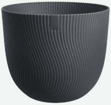 Elho Sereh Rond 47 cm Bloempot   Antraciet   XXL Statement Pot van Gerecycled Plastic