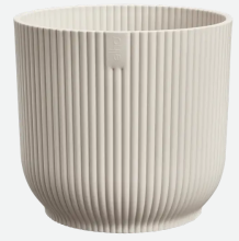 Elho Vibes Fold Rond 22 cm   Linnen Wit   Duurzame Binnenpot voor Gezonde Planten