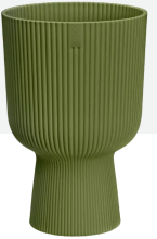 Elho Vibes Fold Coupe 14 cm   Varengroen   Organische Coupe met Speels Ribbelpatroon
