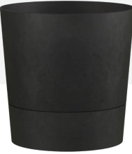 Elho Foss Rond 25 cm Bloempot   Living Black   Slim Waterreservoir & Subtiele Textuur